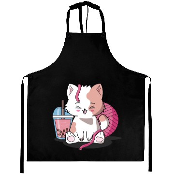Discover Chibi Boba Tea Cat Aprons