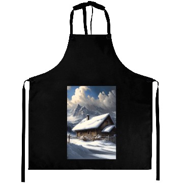 Discover alps winter landscape hut in the snow Aprons