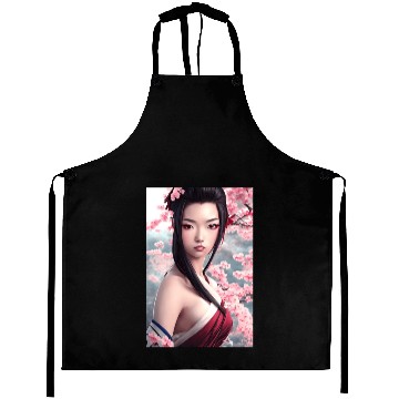 Discover japanese geisha woman Japan wallart sakura pink Aprons