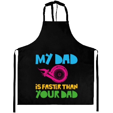 Discover Drag Racing Race Car Dad Son Aprons