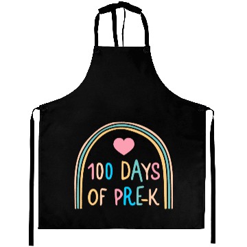 Discover School Aprons, 100 Days Of Pre-K Rainbow Heart Aprons
