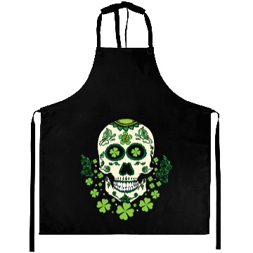 Discover Sugar Bone Skeleton Shamrock Saint Patrick Day Aprons