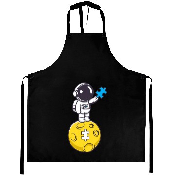 Discover Autistic Astronaut with blue Puzzle Aprons