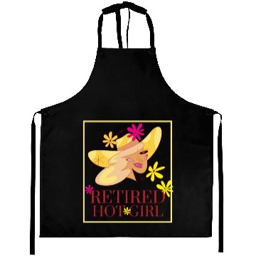Discover Retired Hot Girl Retro 70s Girl Flower Aesthetic Aprons