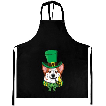 Discover Cute Corgi Irish Happy Saint Patrick Day Aprons