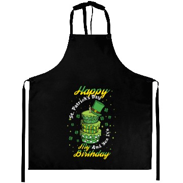 Discover Yes My Birth Cake Shamrock Clover Saint Patricks Aprons