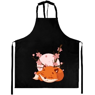 Discover Japanese Fox Cherry blossom Flower sakura kawaii Aprons