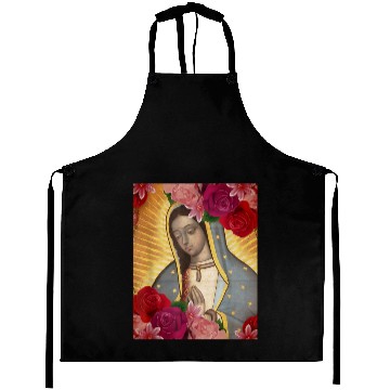 Discover Our Lady of Guadalupe Rose Mexican Catholic Juan D Aprons