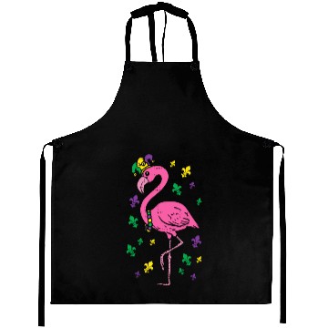 Discover Jester Pink Flamingo Bird Animal Cute Mardi Gras C Aprons