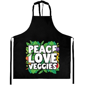 Discover Peace, Love, Veggies Aprons