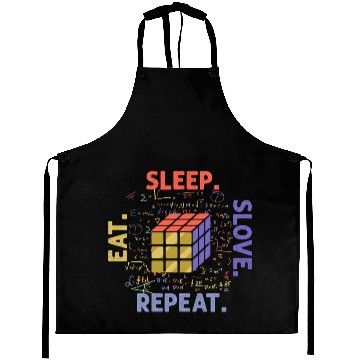 Discover Eat Sleep Solve Repeat Math Speed Cubing Genie Aprons