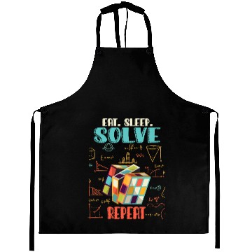 Discover Eat Sleep Solve Repeat Math Speed Cubing Genie Aprons