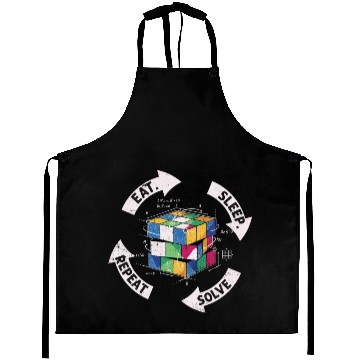 Discover Eat Sleep Solve Repeat Math Speed Cubing Genie Aprons