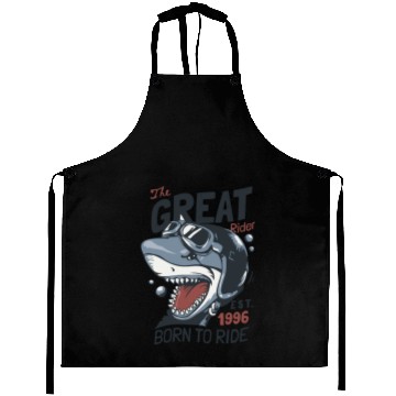 Discover shark ride rider race Aprons