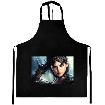Discover Warrior princess wearing gothic plate fantasy art Aprons