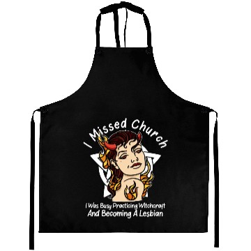 Discover Missed Church Lesbian Witch Hot Demon Gothic Wicca Aprons