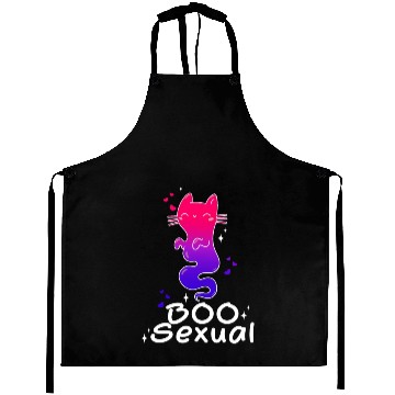 Discover Boo Sexual Cute Bi Cat Ghost LGBT Bisexual Pride Aprons