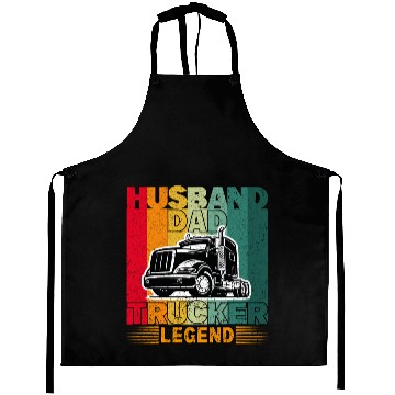 Discover Husband Dad Trucker Legend Aprons