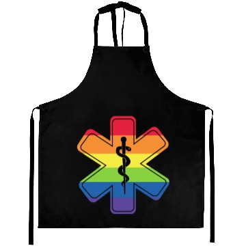 Discover LGBT Caduceus EMT Medical Symbol Aprons