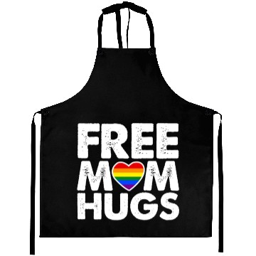 Discover Free Mom Hugs, LGBT Rainbow Heart Aprons
