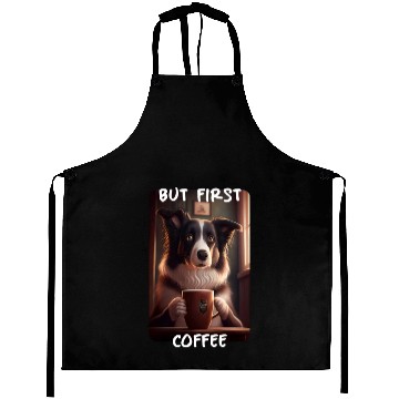 Discover Border Collie - But First Coffee (en) 3 Aprons