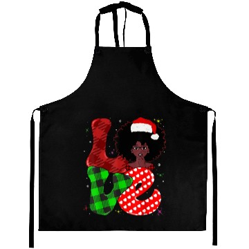 Discover Black African Girl American Melanin Christmas Sant Aprons
