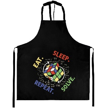 Discover Eat Sleep Solve Repeat Math Speed Cubing Genie Aprons