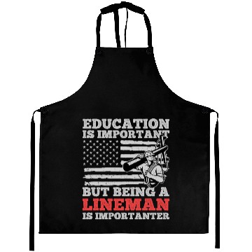 Discover Electrical Lineman Pun Education Is Important Aprons