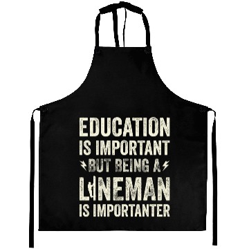 Discover Electrical Lineman Pun Education Is Important Aprons