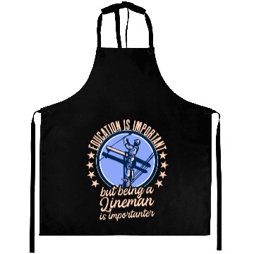 Discover Electrical Lineman Pun Education Is Important Aprons