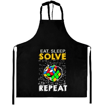 Discover Eat Sleep Solve Repeat Math Speed Cubing Genie Aprons