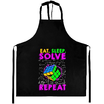 Discover Eat Sleep Solve Repeat Math Speed Cubing Genie Aprons