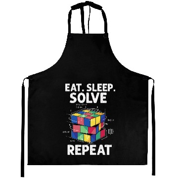 Discover Eat Sleep Solve Repeat Math Speed Cubing Genie Aprons