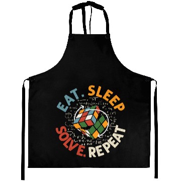 Discover Eat Sleep Solve Repeat Math Speed Cubing Genie Aprons