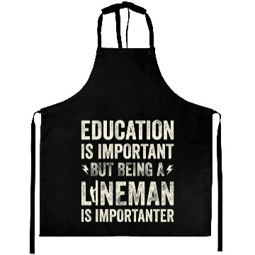 Discover Electrical Lineman Pun Education Is Important Aprons