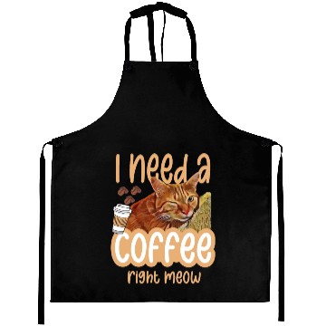 Discover I need a coffee right meow 01 Aprons