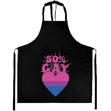 Discover 50% Gay Bisexual Pride Flag Heart LGBTQ Aprons