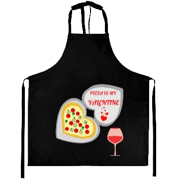Discover Pizza is my valentine2007 Aprons