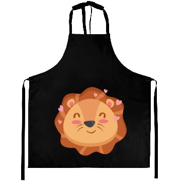 Discover Cute Lion Cartoon Animals Character Design Aprons