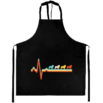 Discover lion retro heartbeat Aprons