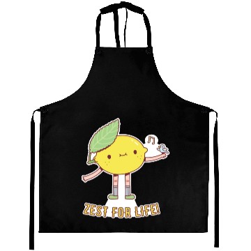 Discover Cute Lemon and Bird Zest For Life Aprons