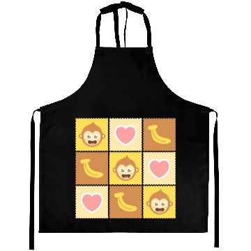 Discover Cute Monkey and Banana Pattern Aprons