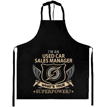 Discover Used Car Sales Manager Aprons - Superpower Job Gi