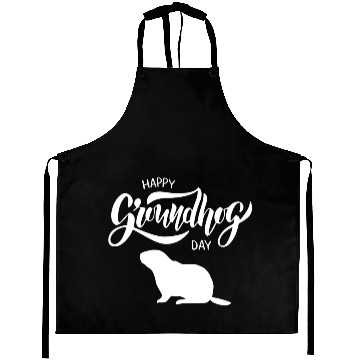 Discover Happy Groundhog Day Aprons Funny Groundhog
