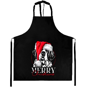 Discover Santa Saint Bernard Dog Christmas Wilsigns Aprons