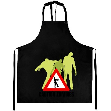 Discover Caution Zombies Design Aprons