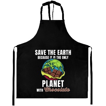 Discover Save Planet Chocolate Aprons