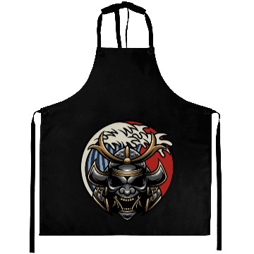 Discover Samurai japan graphic grey mask Aprons