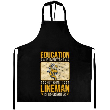 Discover Electrical Lineman Pun Education Is Important Aprons