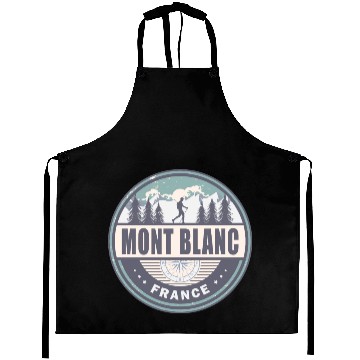 Discover Mont Blanc France French Alps Vintage Hiking Aprons